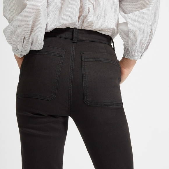 Everlane Pant The Slim Leg Crop Washed Black High Rise Stretch Ankle NEW - Picture 2 of 13